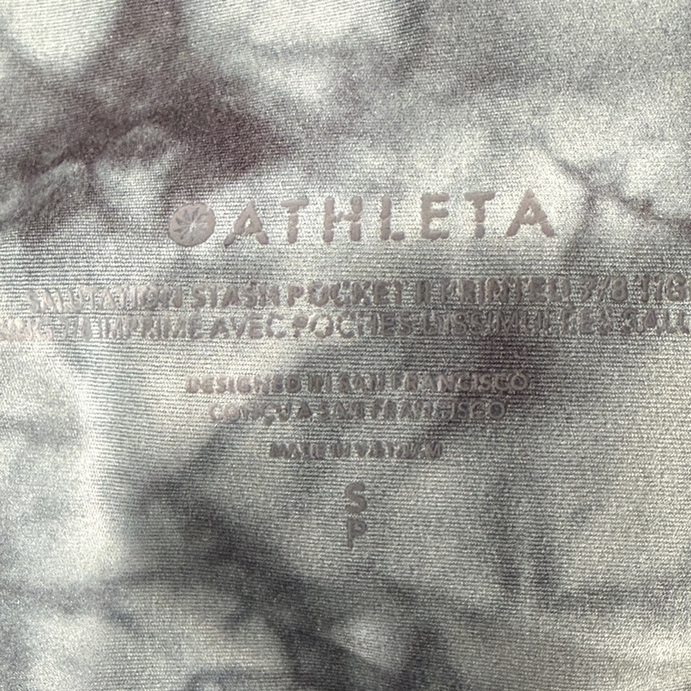 EUC Athleta Gray Tie-Dye 7/8 Salutation Tight - Picture 5 of 5